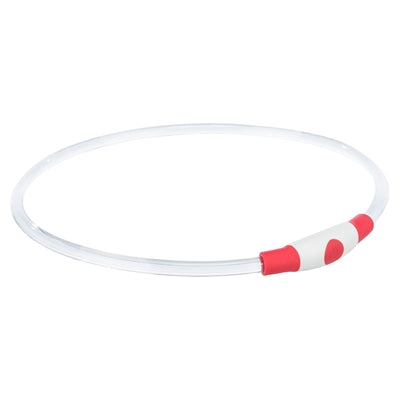 Trixie lichtgevende halsband usb flash light oplaadbaar tpu rood
