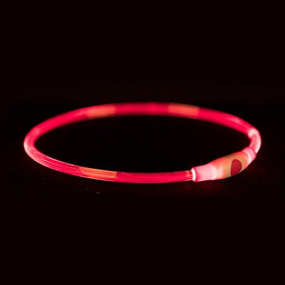 Trixie lichtgevende halsband usb flash light oplaadbaar tpu rood