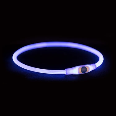 Merkloos sans marque trixie lichtgevende halsband usb flash light oplaadbaar tpu blauw