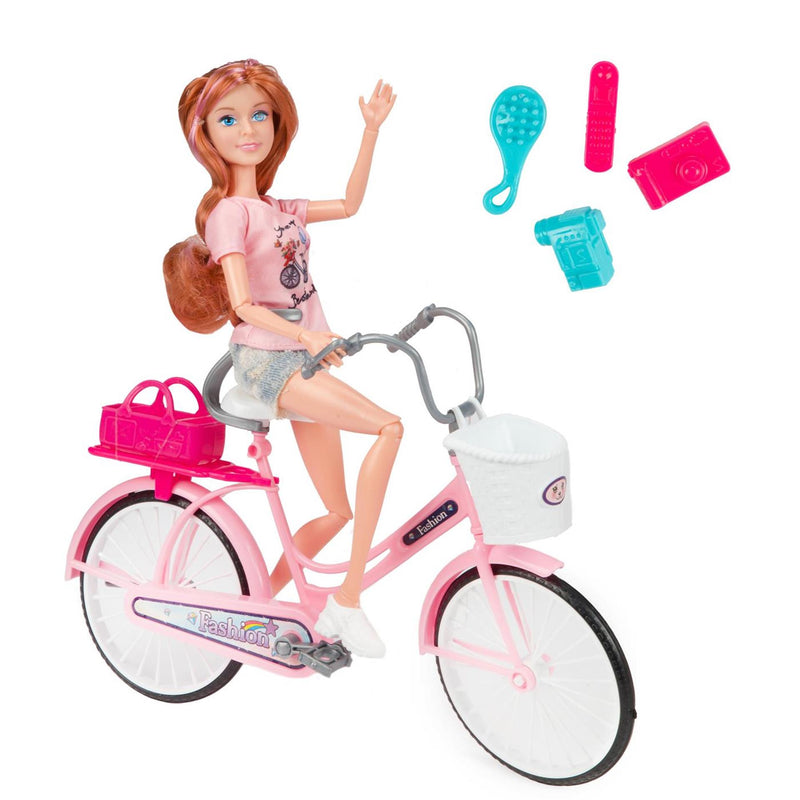 Load image into Gallery viewer, Toi-toys toi toys lauren tienerpop op fiets
