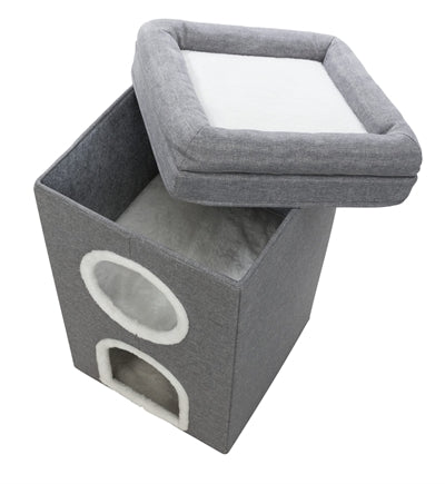 Load image into Gallery viewer, Trixie krabpaal cat tower saul grijs
