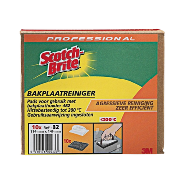 3m scotch-brite 82 bakplaatreiniger pads 114×140 mm (10 stuks)
