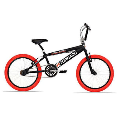 Royal bmx fiets -bugatti tornado freestyle 20 inch - mat zwart met rode banden