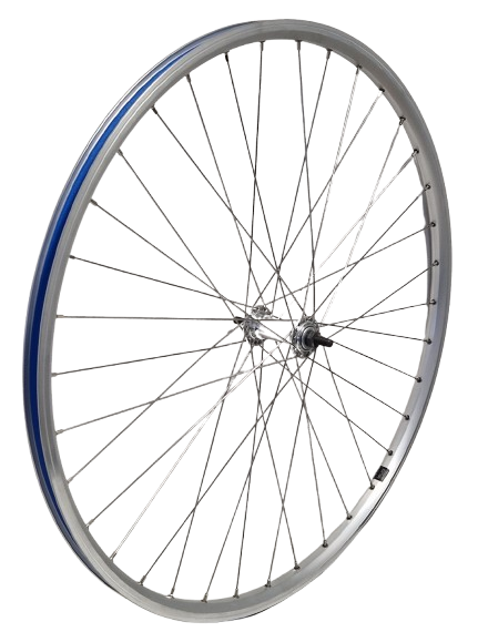 Kgz voorwiel 28 inch (622) velg zilver spaken rvs vaste as