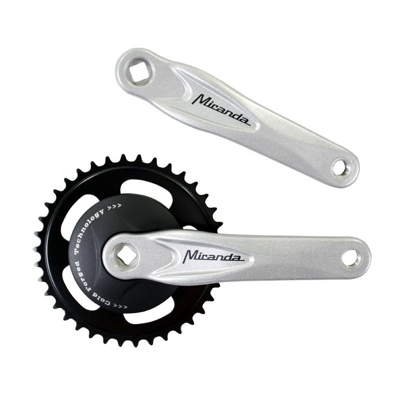 Miranda crankset alfa 1 38 teeth alu nexus 95 mm disc black/polished