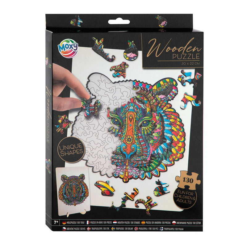 Load image into Gallery viewer, Moxy houten puzzel leeuw 140 stukjes
