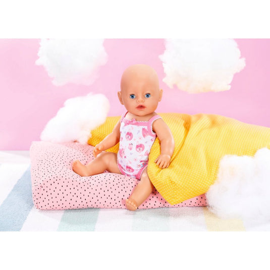 Baby born rompertje 43 cm roze wit