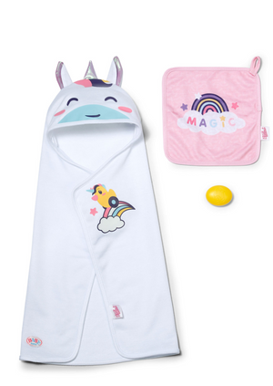 Baby born badlaken met capuchon-set 36-43cm