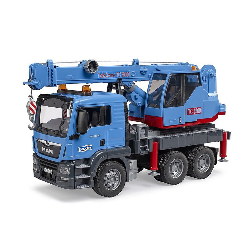 Load image into Gallery viewer, Bruder 3771 vrachtwagen man met kraan blauw
