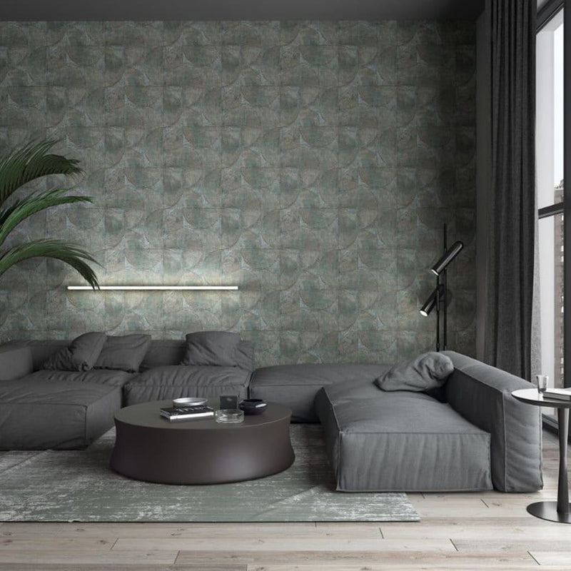 Load image into Gallery viewer, Noordwand behang vintage deluxe graphic circle look grijs en bruin
