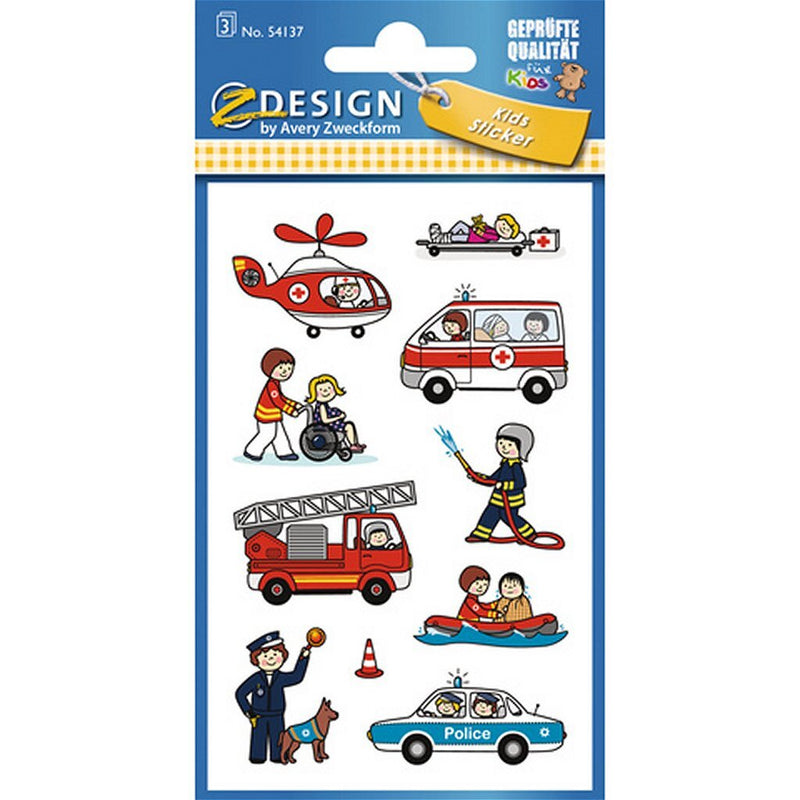 Load image into Gallery viewer, Avery av-54137 z-design kids stickers hulpdiensten 3 vel

