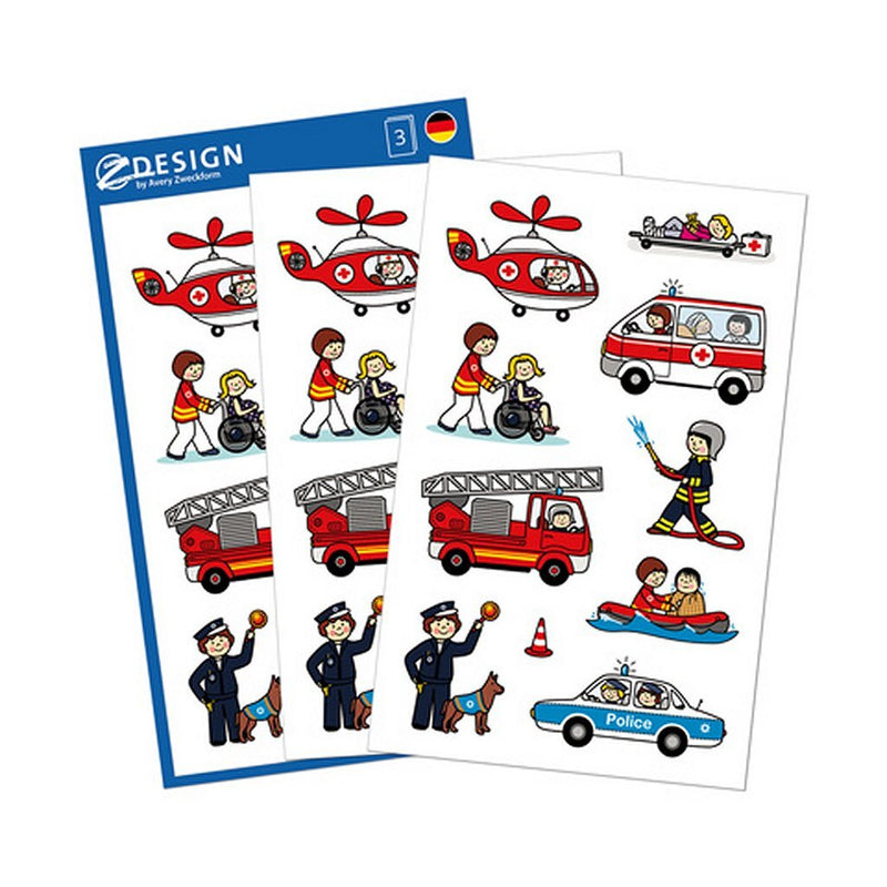 Load image into Gallery viewer, Avery av-54137 z-design kids stickers hulpdiensten 3 vel
