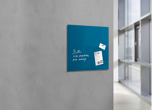 Sigel si-gl252 glasmagneetbord artverum 480x480x15mm petrolblauw