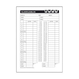 Basic scoreblok klaverjassen 5 blok van 50 vel