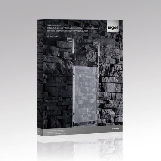 Sigel si-se110 presentatiesysteem exposio 2x acrylplaat a3, 8 clips