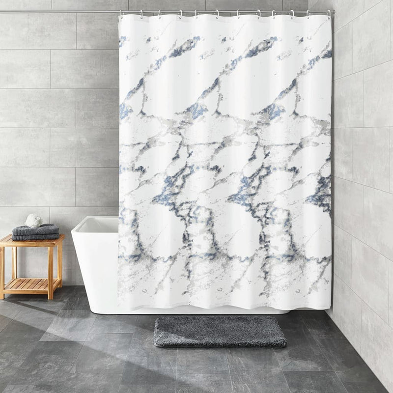 Load image into Gallery viewer, Kleine Wolke Kleine Wolke Douchegordijn Marble 180x200 cm wit en grijs
