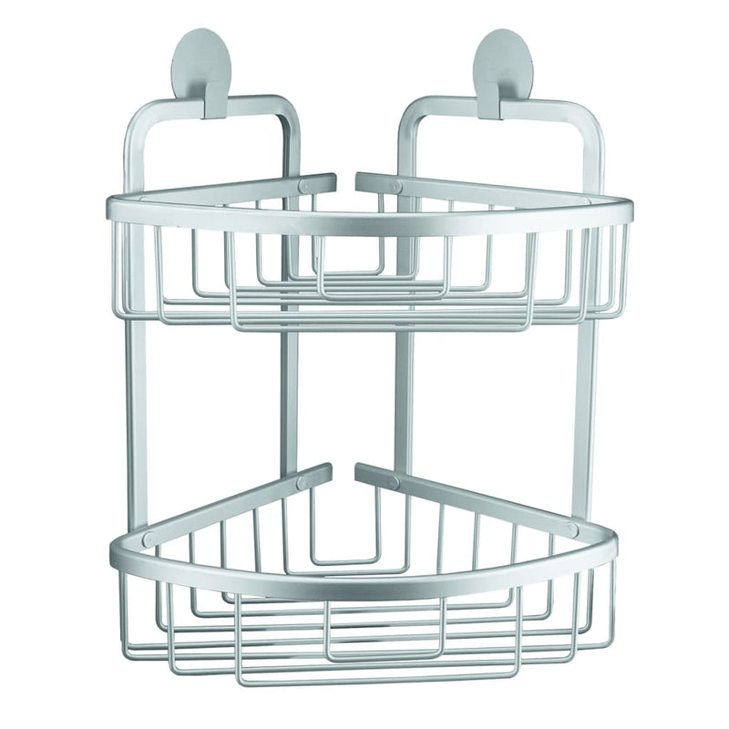 Load image into Gallery viewer, Kleine Wolke Kleine Wolke Doucherek dubbel driehoekig Rocco aluminium
