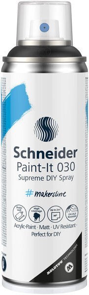 Load image into Gallery viewer, Schneider s-ml03050001 supreme diy spray paint-it 030 zwart 200ml acrylverf
