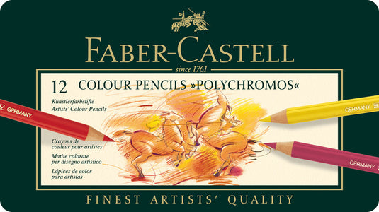 Faber castell fc-110012 kleurpotlood polychromos 3,8mm kerndikte etui à 12 stuks