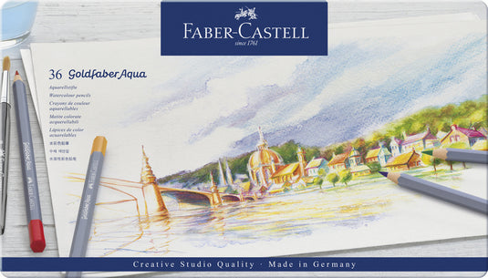 Faber castell fc-114636 aquarelkleurpotlood faber-castell goldfaber etui 36 stuks