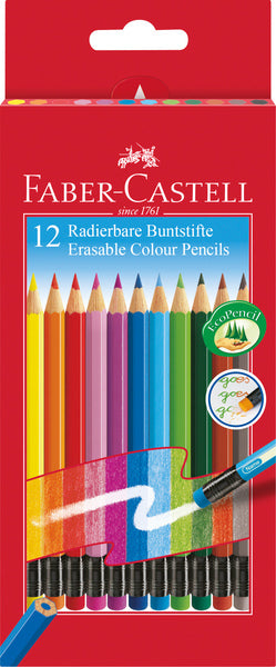Faber castell kleurpotloden faber-castell kleurenassortiment uitwisbaar 12 stuks
