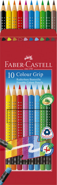 Faber castell fc-116613 kleurpotlood faber-castell grip 2001 uitgumbaar etui à 10 stuks
