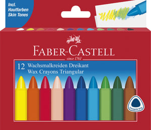 Faber-castell waskrijt - driekantig - 12 stuks - fc-120010