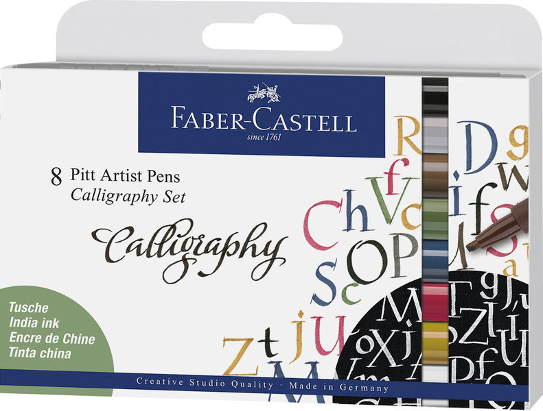 Load image into Gallery viewer, Faber castell fc-167508 pitt artist pen kalligrafieset 8 pennen
