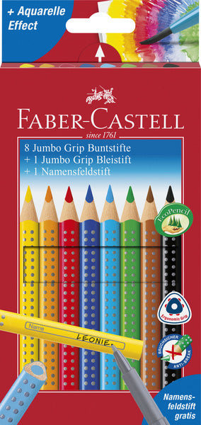 Faber castell fc-280921 kleurpotlood faber-castell jumbo grip promotieset 8 + 1 + 1