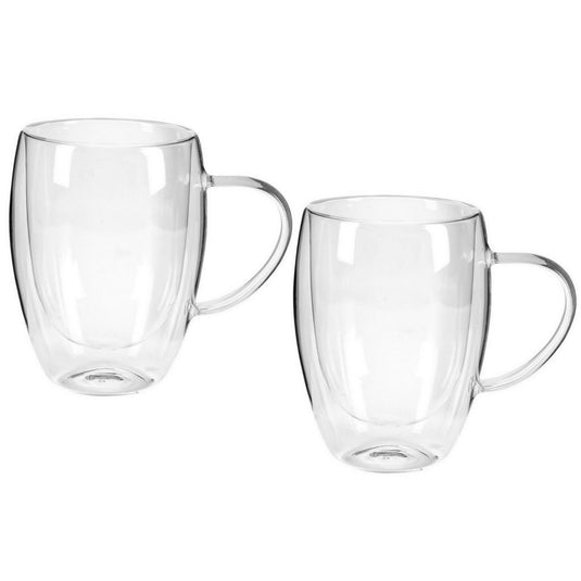 Overige merken theeglazen dubbelwandig 300 ml 2 stuks transparant