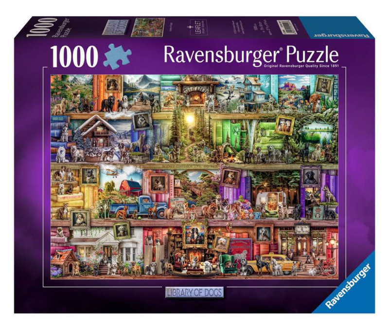 Load image into Gallery viewer, Ravensburger legpuzzel the library of dogs, 1000st.
