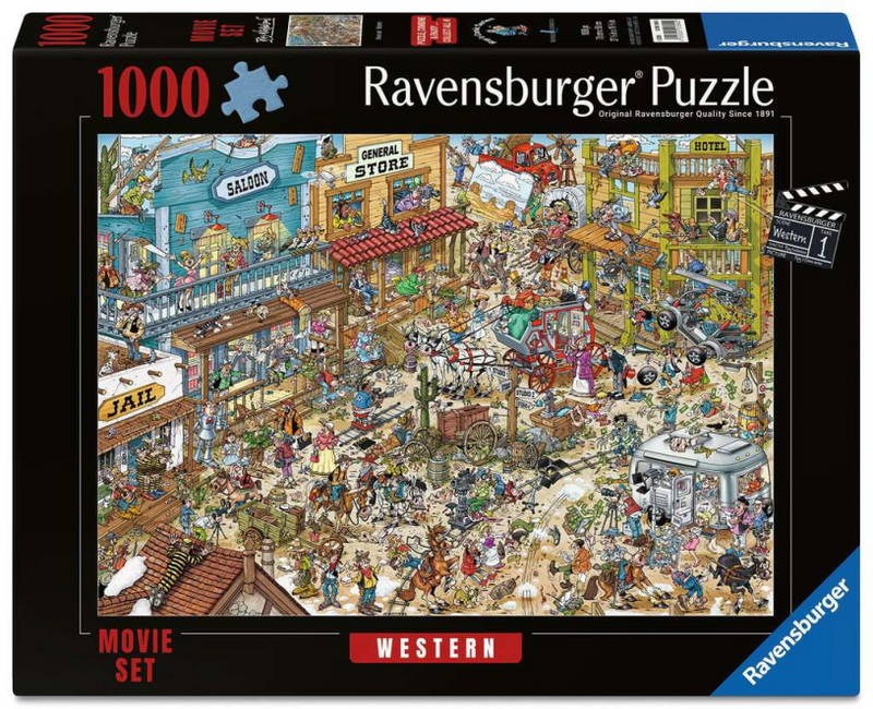 Load image into Gallery viewer, Ravensburger – ray’s comic series: movie set 1 – western – cartoon legpuzzel – 1000 stukjes

