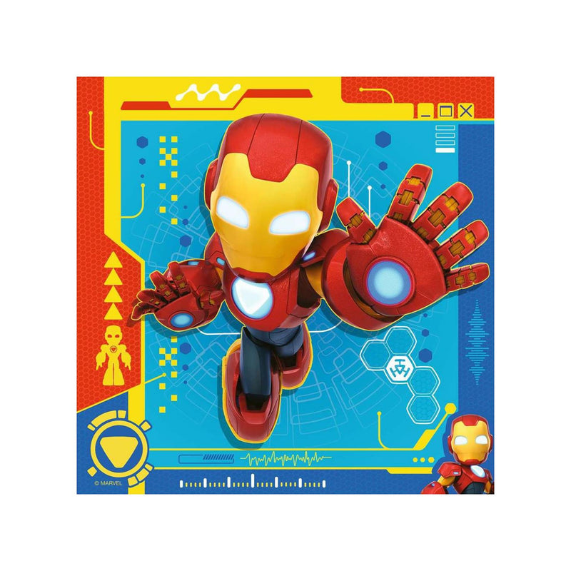 Load image into Gallery viewer, Ravensburger puzzel iron man his awesome friends 3x49 stukjes
