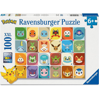 Ravensburger – pokémon gezichten – kinderpuzzel – 100 xxl stukjes