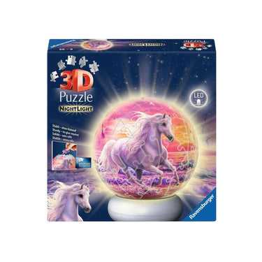 Ravensburger – paarden aan het strand – 3d puzzle-ball nachtlicht – 73 stukjes