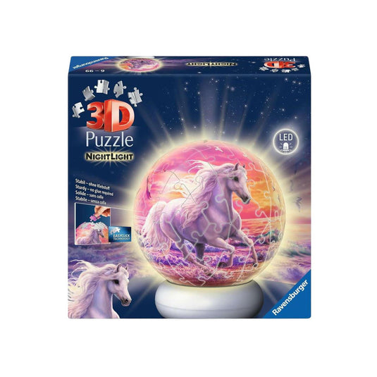 Ravensburger 3d puzzel nachtlamp paarden op het strand - 73st.