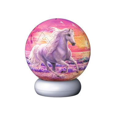 Ravensburger – paarden aan het strand – 3d puzzle-ball nachtlicht – 73 stukjes