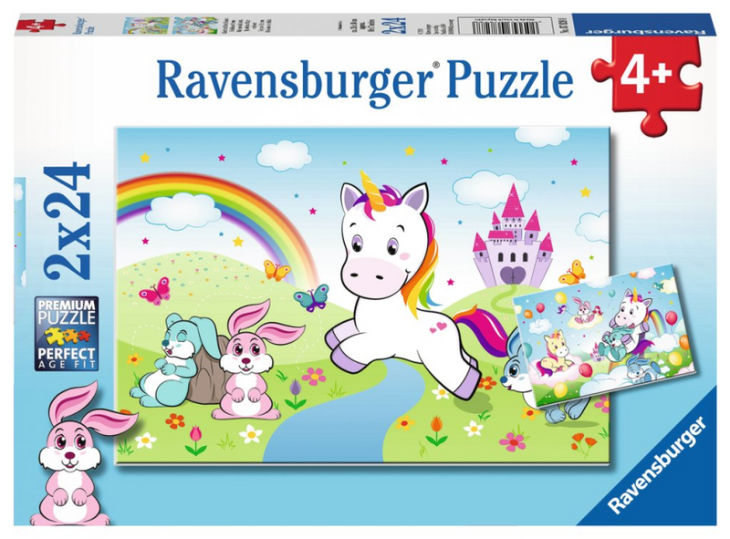 Load image into Gallery viewer, Ravensburger puzzel sprookjesachtige eenhoorn - 2x24 stukjes - kinderpuzzel
