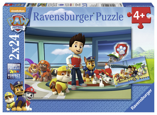 Ravensburger puzzel paw patrol: hulpvaardige speurneuzen - 2x24 stukjes - kinderpuzzel
