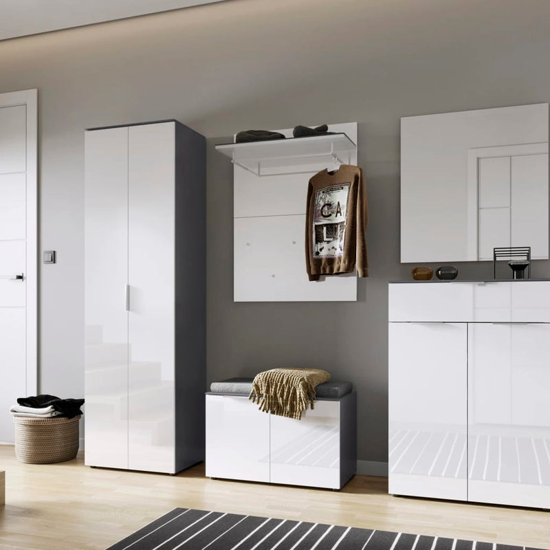 Load image into Gallery viewer, Germania schoenenbank gw-rimini 75x40x48 cm grafietkleurig en wit
