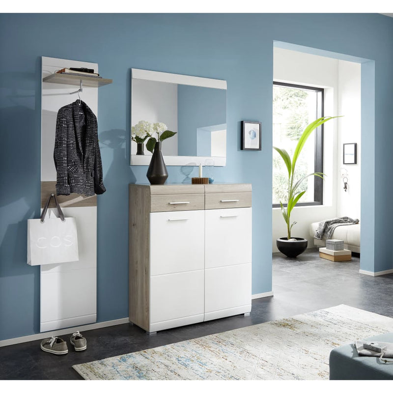 Load image into Gallery viewer, Germania Germania Kapstokpaneel Malou 39x29,9x19,46 cm nelson eikenkleurig wit
