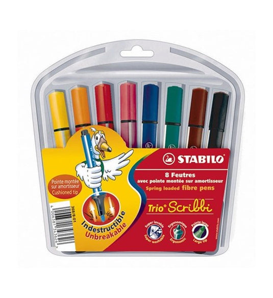 Stabilo trio scribbi etui 8 kleuren