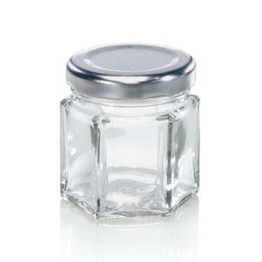 Leifheit 3208 jampot zeshoekig 47 ml glas zilver