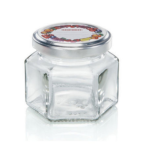 Leifheit 3209 jampot zeshoekig 106 ml glas zilver