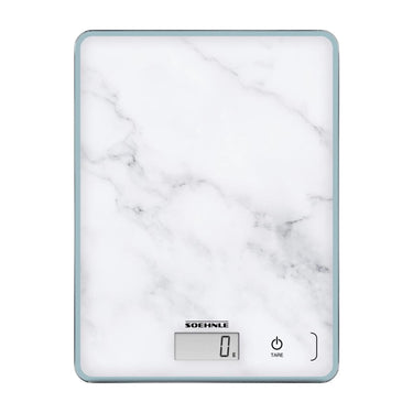 Soehnle keukenweegschaal compact 300 - digitaal - 1 gram nauwkeurig - tot 5 kg - marmerlook - wit
