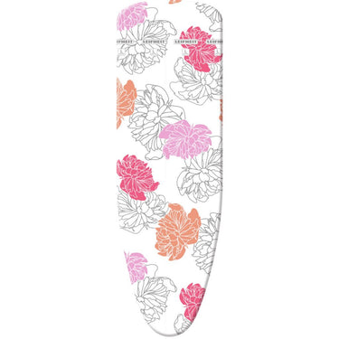 Leifheit strijkplankhoes cotton comfort l universeel - 140 x 45 cm strijkvlak - 3 mm dikke molton - roze - wit - oranje