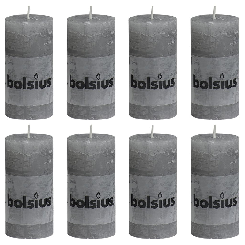 Load image into Gallery viewer, Bolsius Bolsius Rustiekkaarsen 8 st 100x50 mm lichtgrijs
