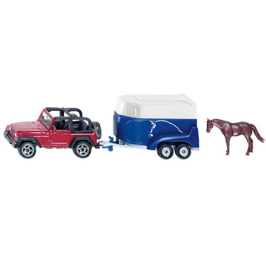 Siku 1651 personenauto met paardentrailer