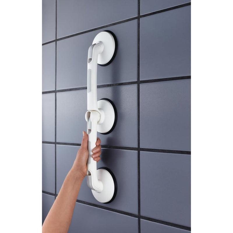 Load image into Gallery viewer, Ridder wandbeugel met zuignappen gebogen premium wit
