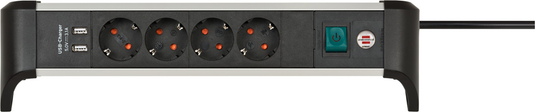 Brennenstuhl alu-office-line stekkerdoos met usb-laadfunctie 4-voudig 1,8 m h05vv-f 3g1.5 - 1391040410
